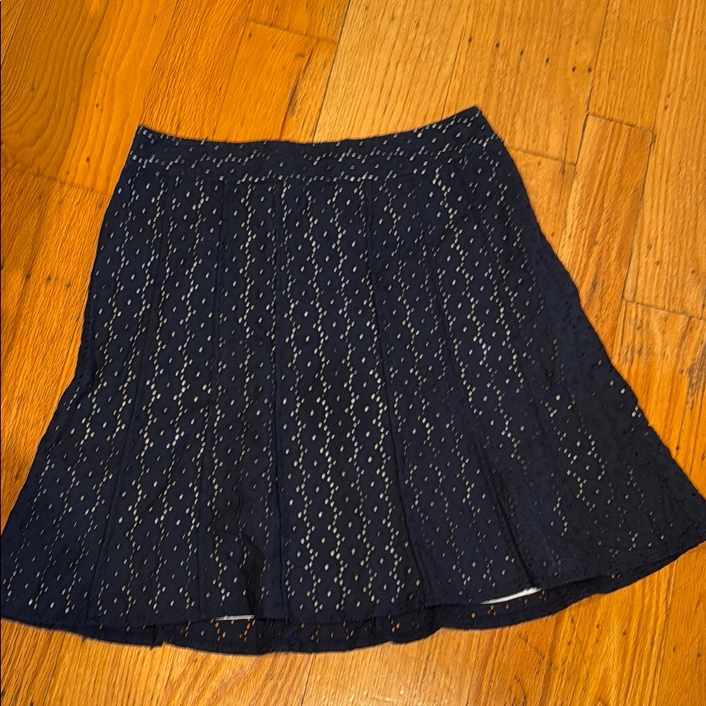 Elegant Navy Lace Skirt